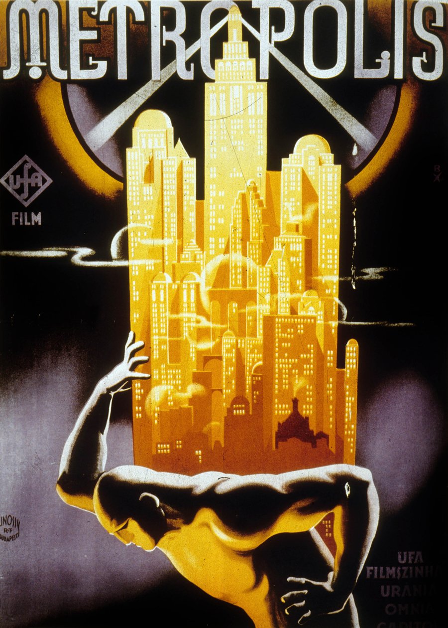 Plakat für die ungarische Veröffentlichung von Metropolis, Regie: Fritz Lang, 1927 von Jósef Bottlik