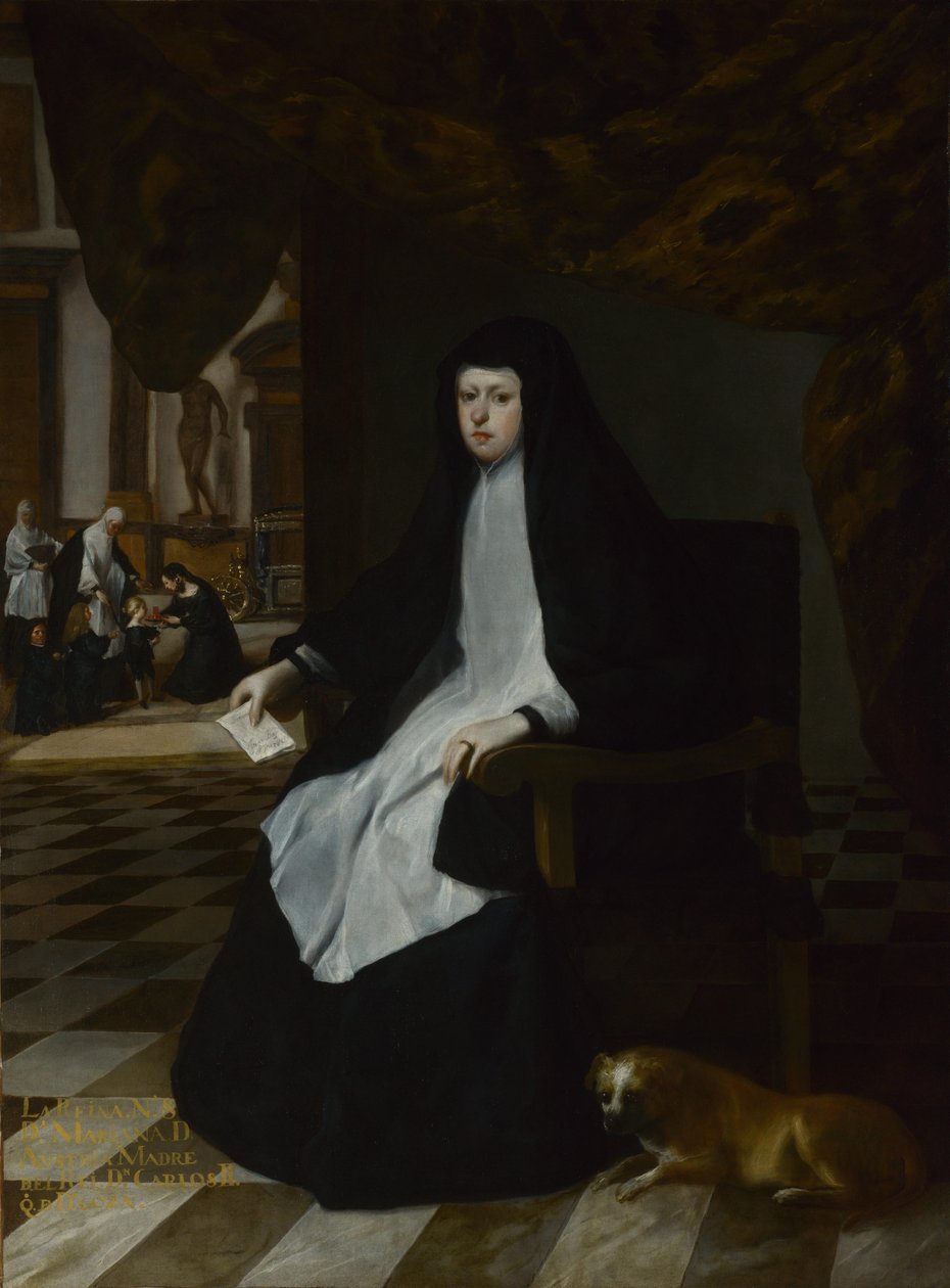 Königin Mariana von Spanien in Trauer, 1666 von Juan Bautista Martinez Del Mazo