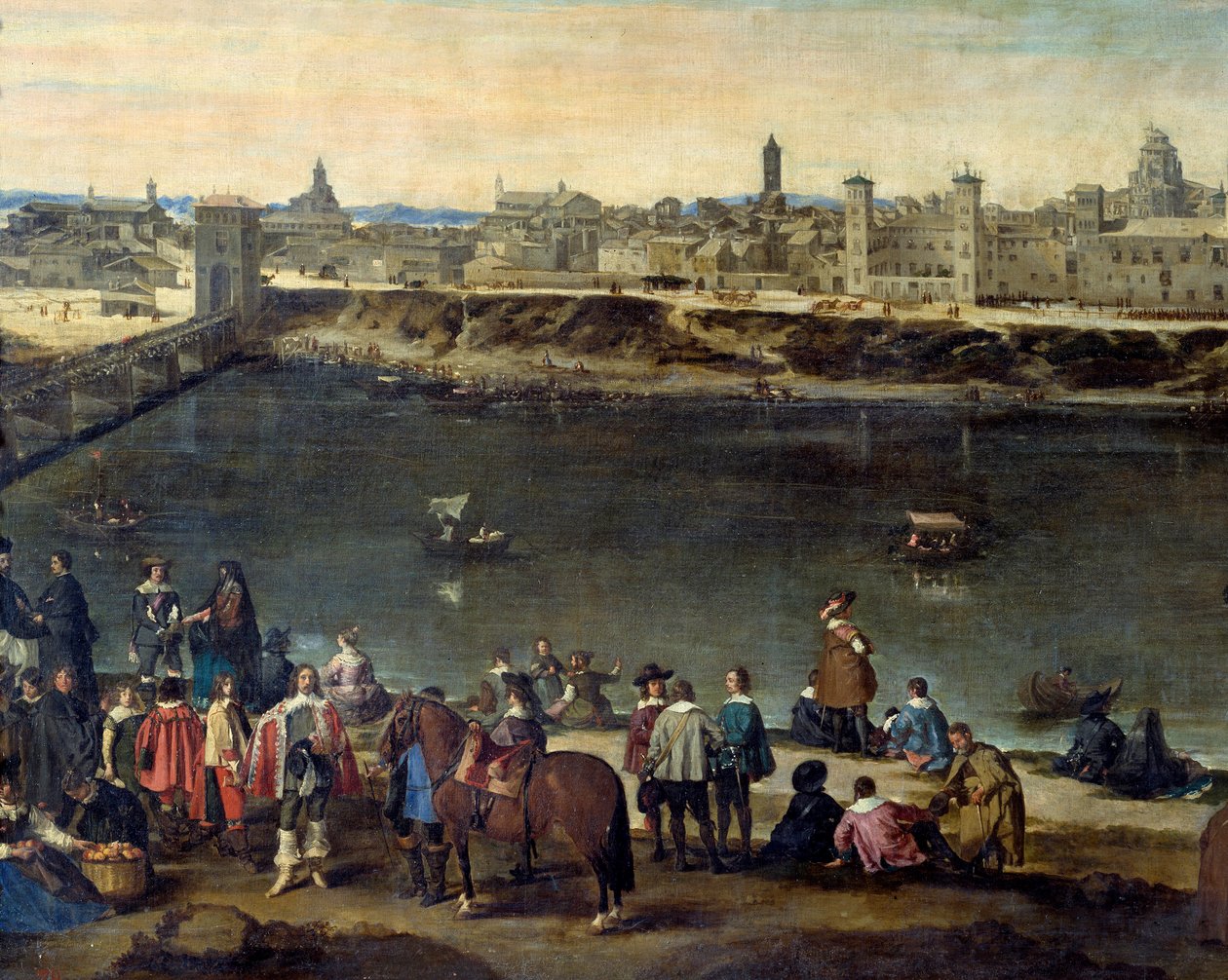 Blick auf die Stadt Saragossa im Jahr 1646 (Detail) von Juan Bautista Martinez Del Mazo