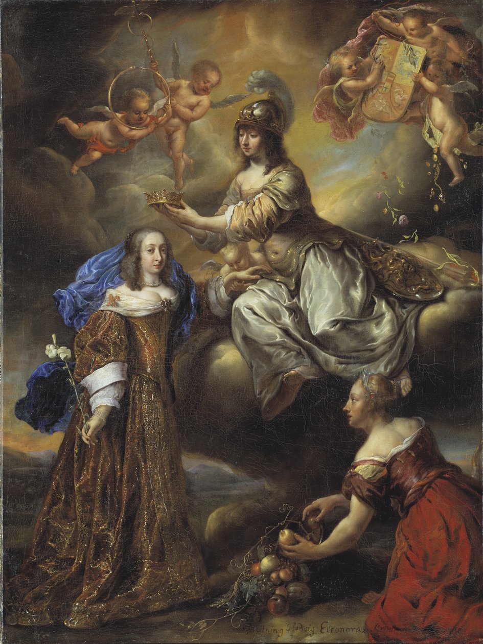 Allegorie der Königin Hedvig Eleonora als Minerva, 1654 von Jürgen Ovens