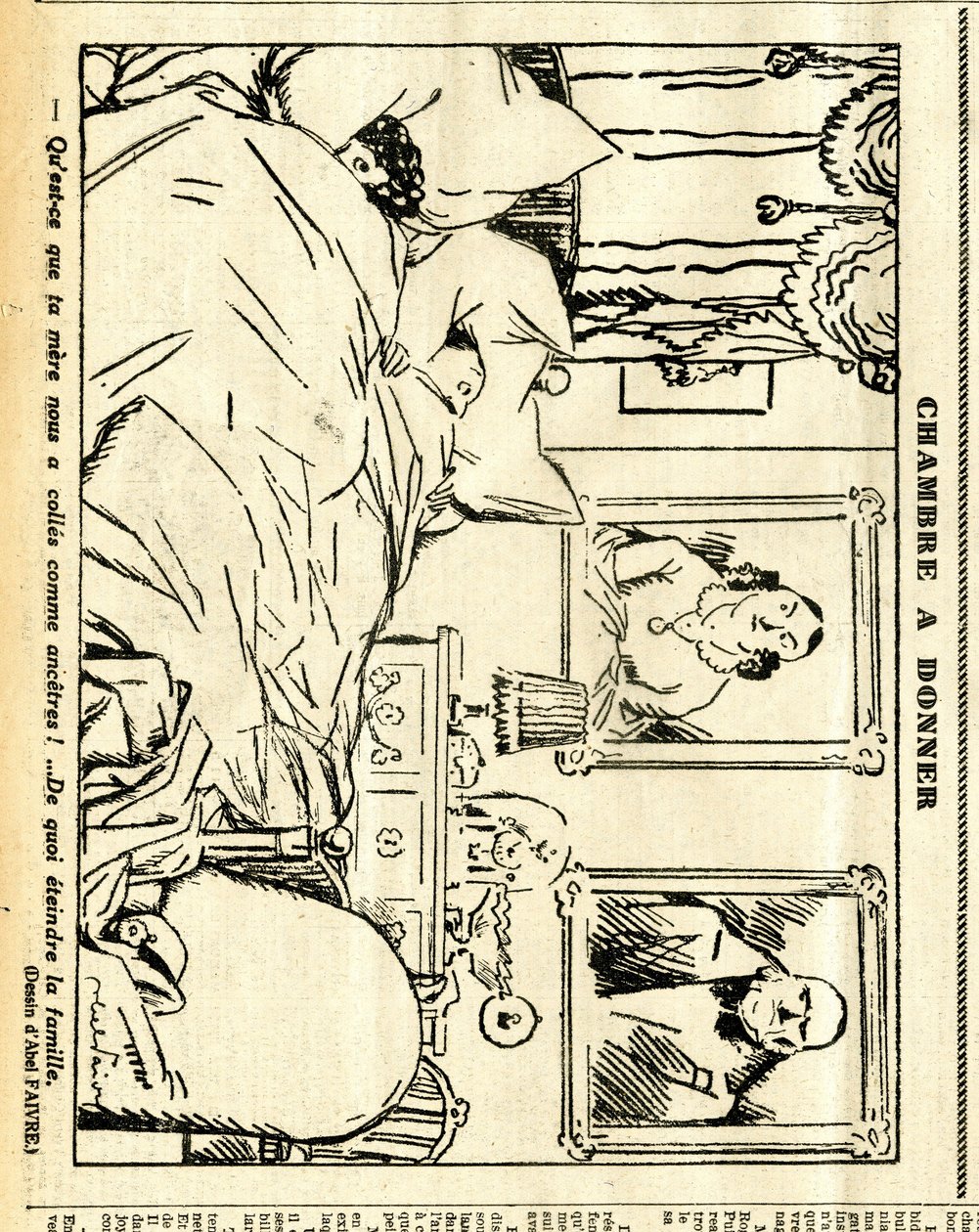 Candide, Satirisch in Schwarz-Weiß von Jules Abel Faivre