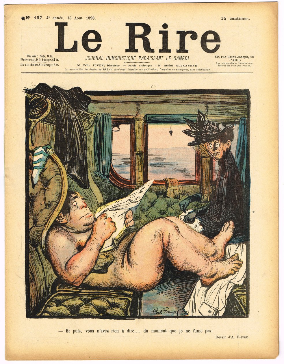 Cover von „The Laughter“, Satirisch in Farben von Jules Abel Faivre