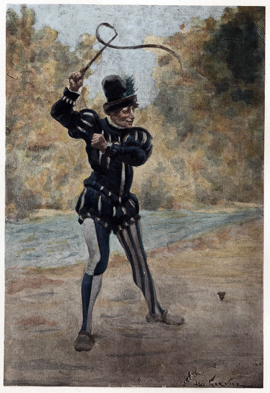 Mann spielt Schnarchen (Snore). Gargantua. Illustration von Jules Garnier. In „Rabelais et l