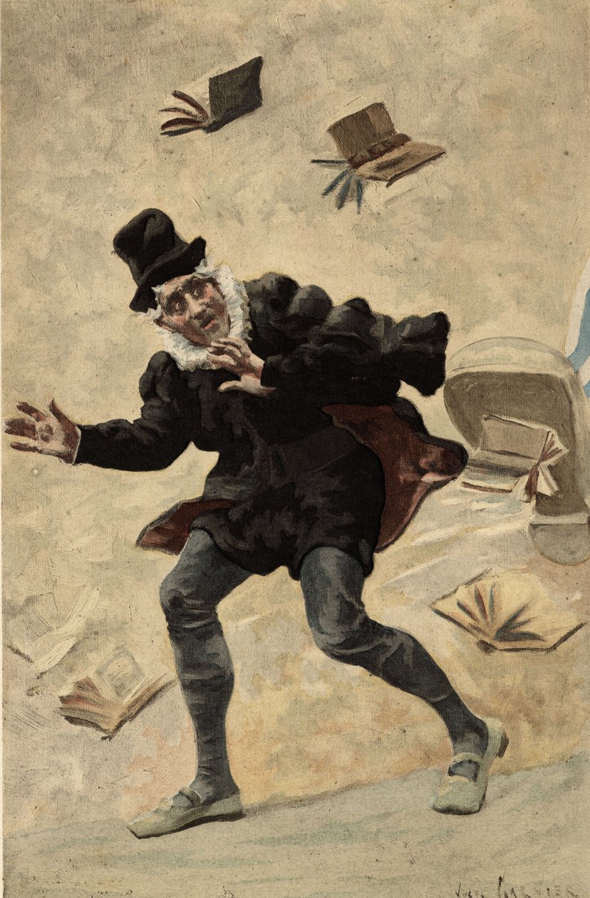 Meister Jobelin jagt bei Gransgousier, Gargantuas Vater. Gargantua. Illustration von Jules Garnier. Rabelais und das Werk von Jules Garnier von Jules Arsene Garnier