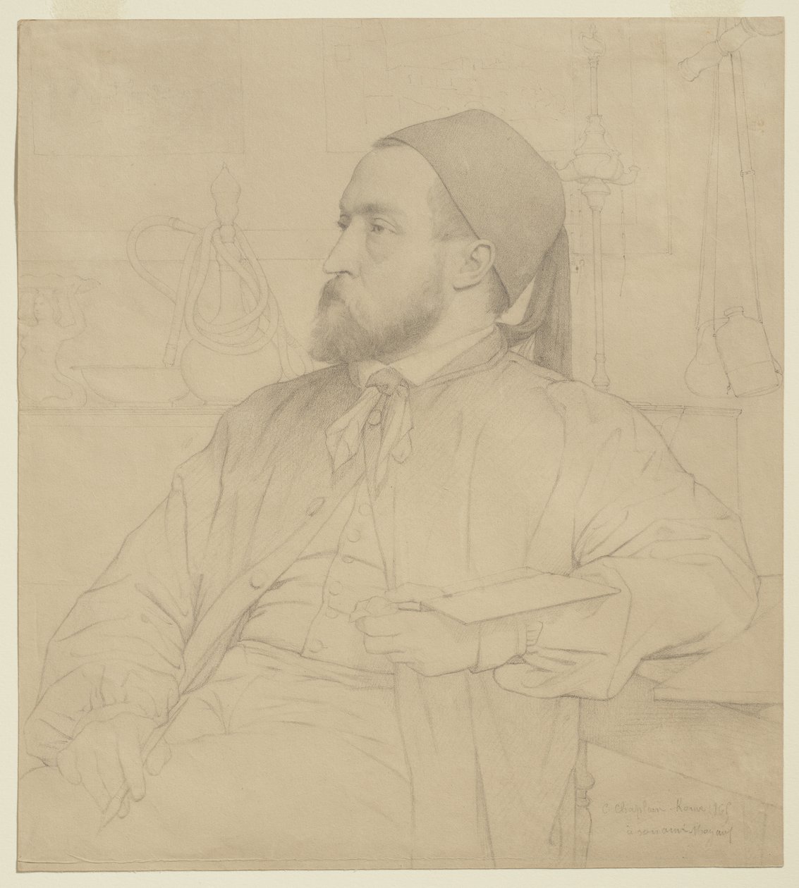 Porträt von Constant Moyaux, Architekt, 1865 von Jules Clement Chaplain