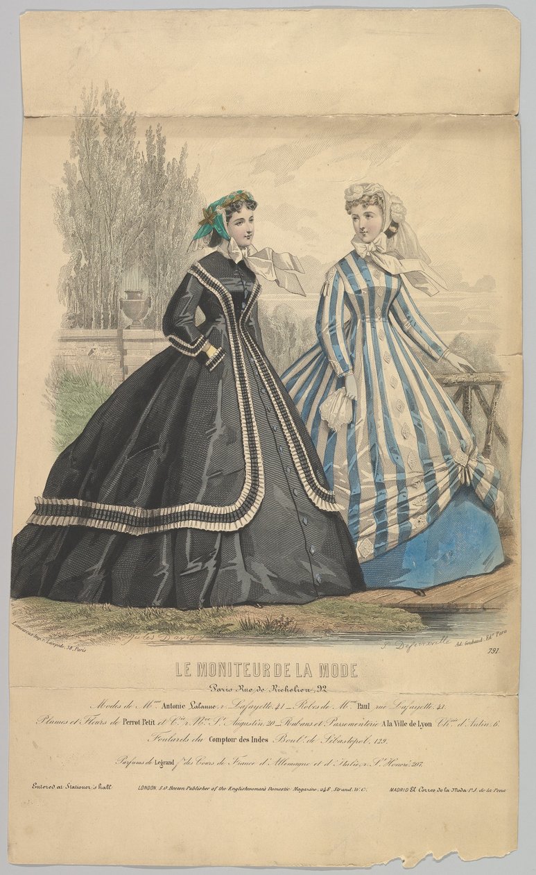 Moden von Mme. Antonie Lalanne, Nr. 791, aus Le Moniteur de la Mode, 1848 von Jules David