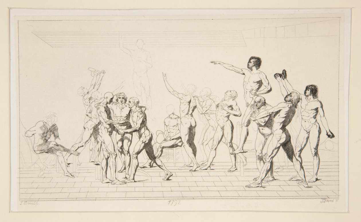 Das Gemälde des Eides auf den Tennisplatz von Jules David