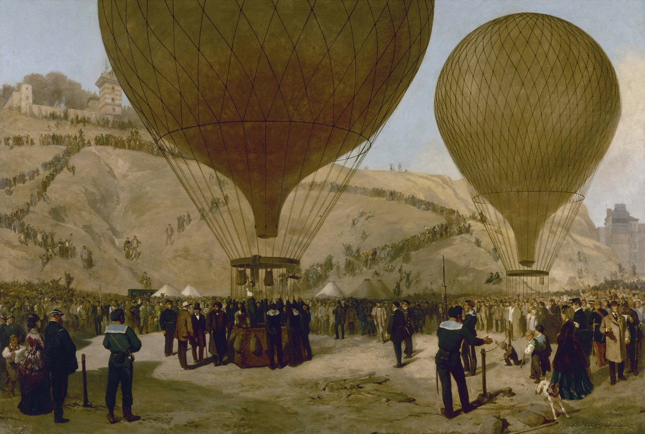 Léon Gambettas Abreise nach Tours im Ballon "Armand-Barbès", 7. Oktober von Jules Didier