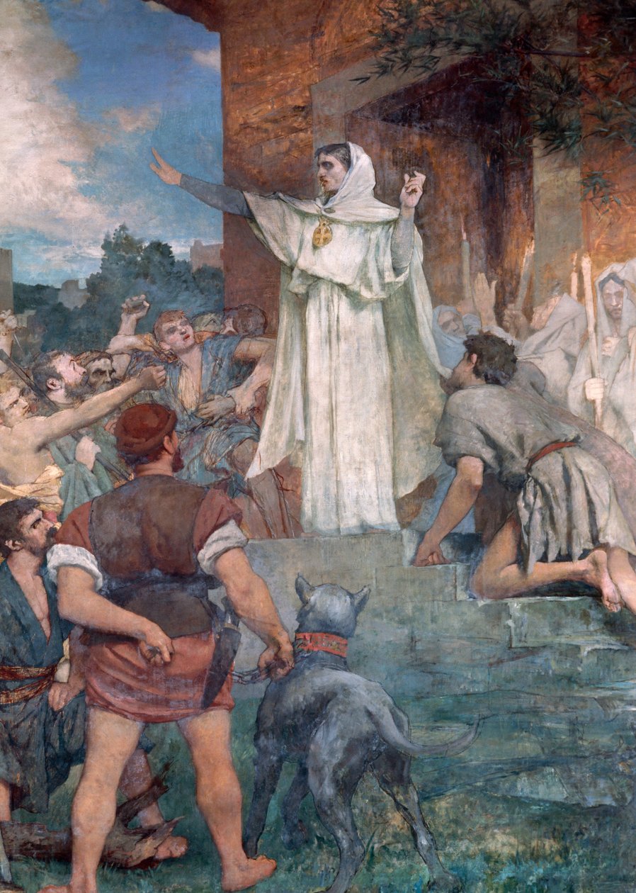 Die heilige Genevieve beruhigt die Pariser von Jules Elie Delaunay