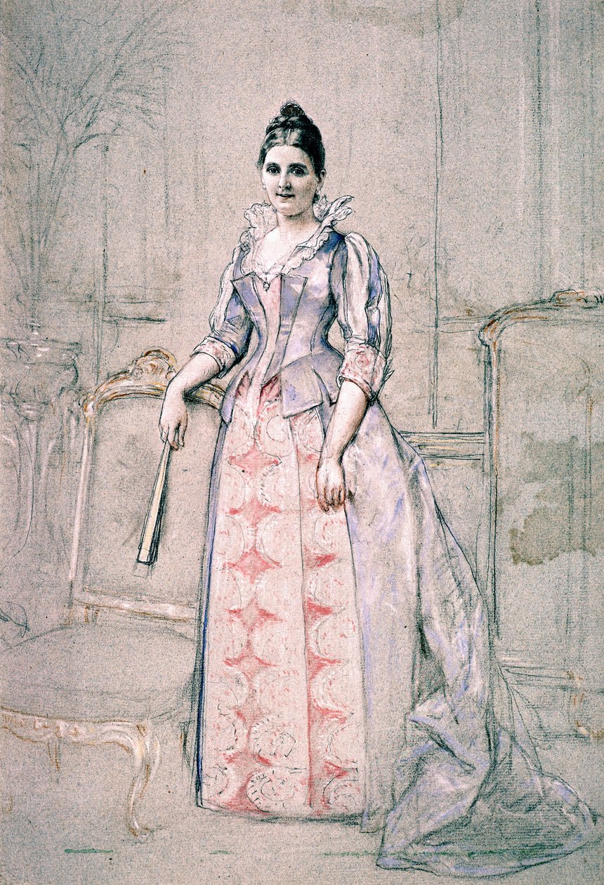 Porträt von Frau Carnot im Worth-Kleid von Jules Emile Saintin