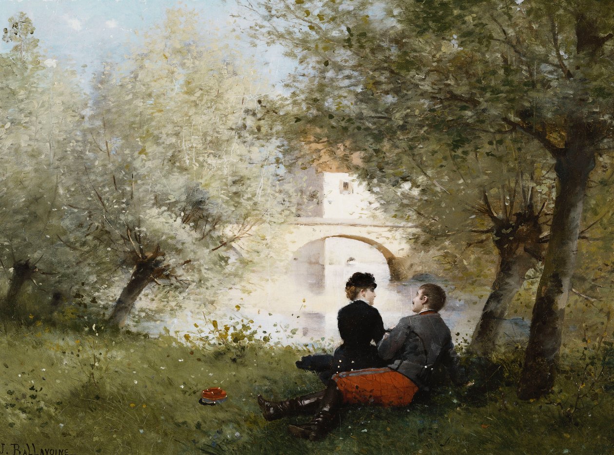 Am Fluss; Au Bord de la Riviere von Jules Frederic Ballavoine