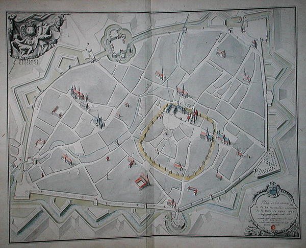Plan der alten und neuen Stadtmauern von Dijon von Jules Hardouin Mansart