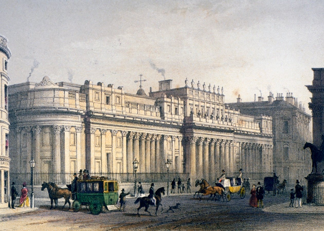 Ansicht der Bank of England, City of London, 1854 von Jules Louis Arnout