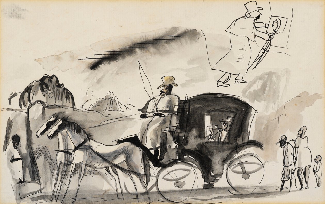 Figuren mit Kutsche von Jules Pascin