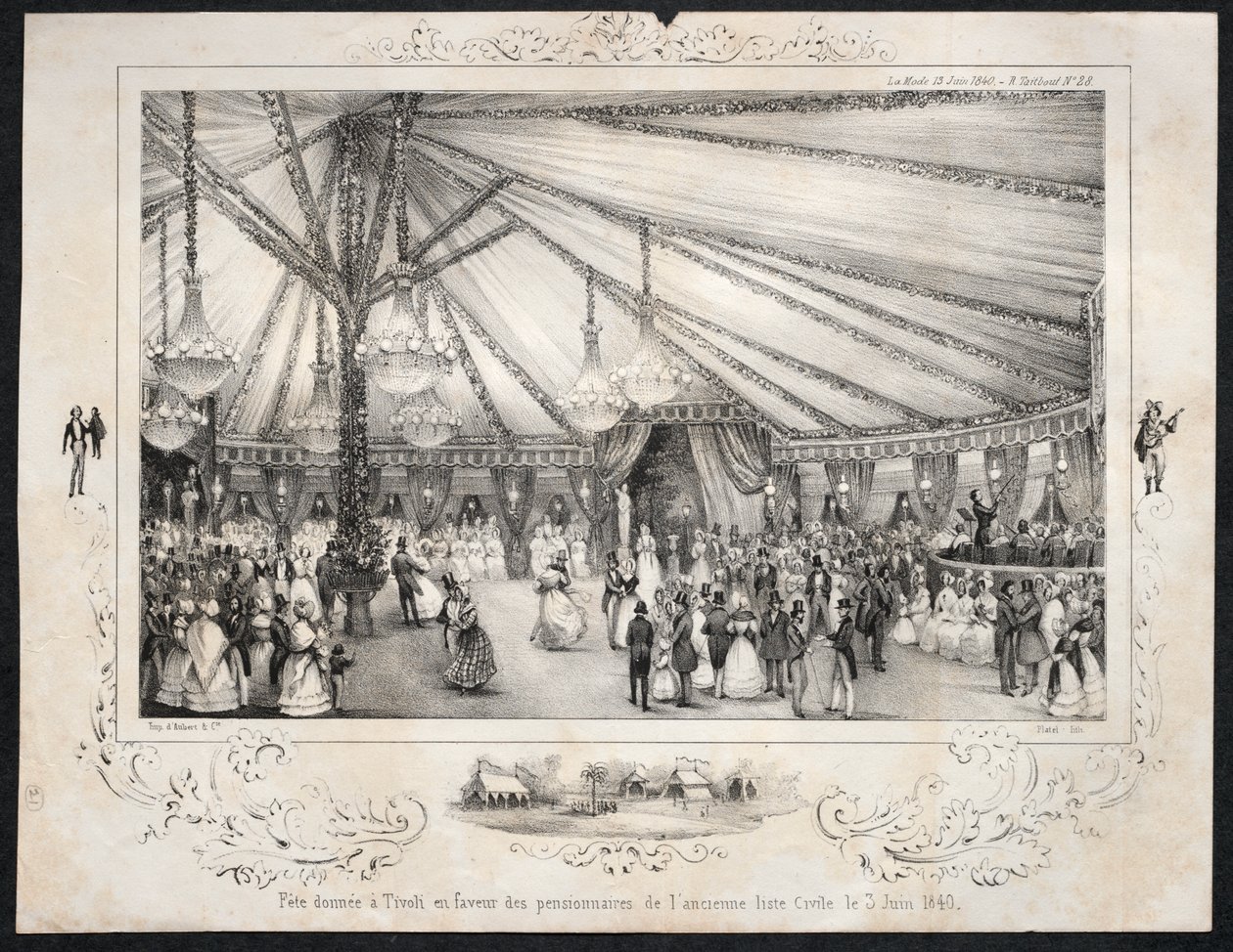 Fest in Tivoli zugunsten der ehemaligen Zivilistenliste am 3. Juni 1840 von Jules Platier