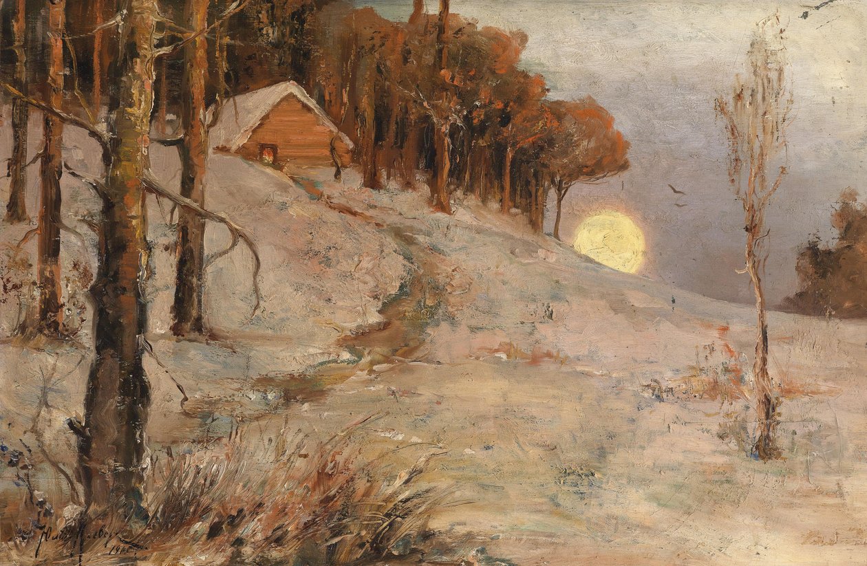 Winterwald in den Strahlen der Abendsonne, 1902 von Juli Julievich Klever