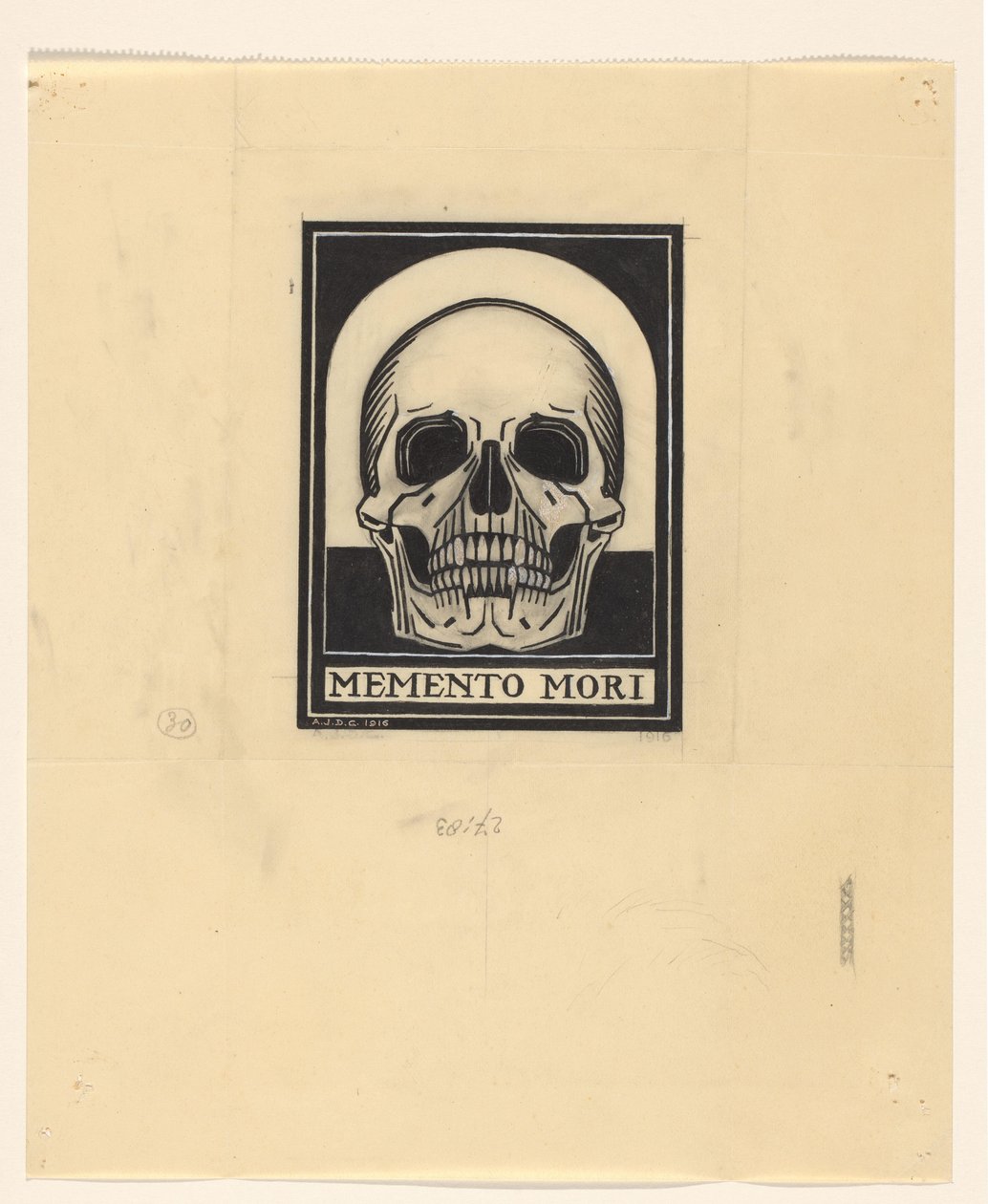 Menschlicher Schädel (Memento mori) von Julie de Graag (signed by artist)