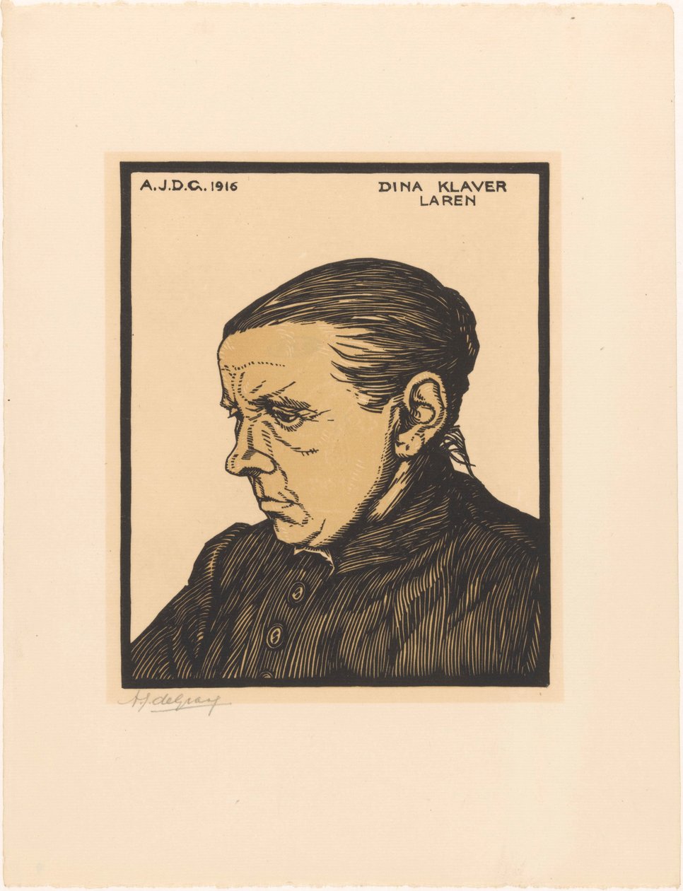 Porträt von Dina Klaver von Julie de Graag (signed by artist)