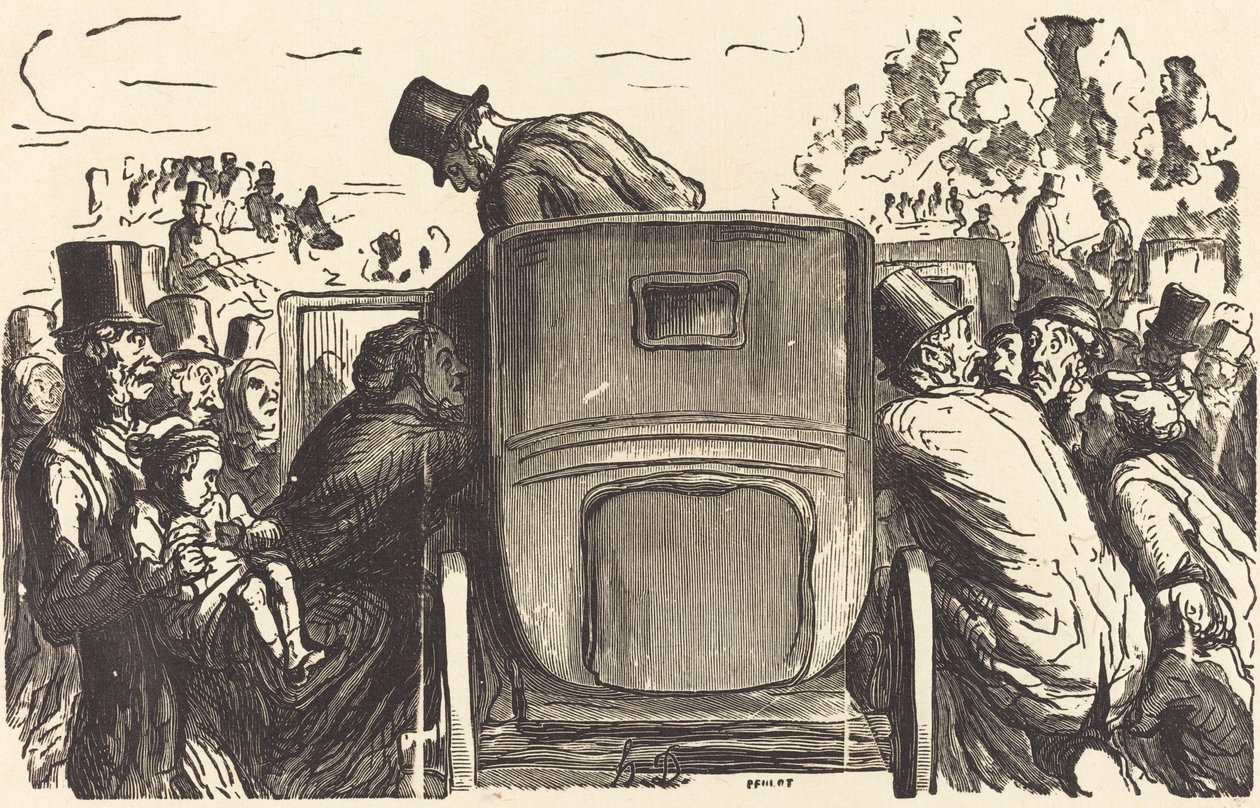 Weltausstellung: Der Fremde findet alle wünschenswerten Einrichtungen... von Julien Antoine Peulot after Honoré Daumier