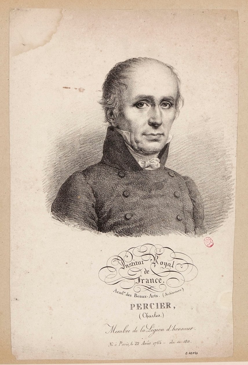 Institut Royal de France. Académie des Beaux-Arts. (Architektur.) Percier, (Charles.) Mitglied der Ehrenlegion. Geboren in Paris, am 22. August 1764 - gewählt 1811. von Julien Leopold Boilly
