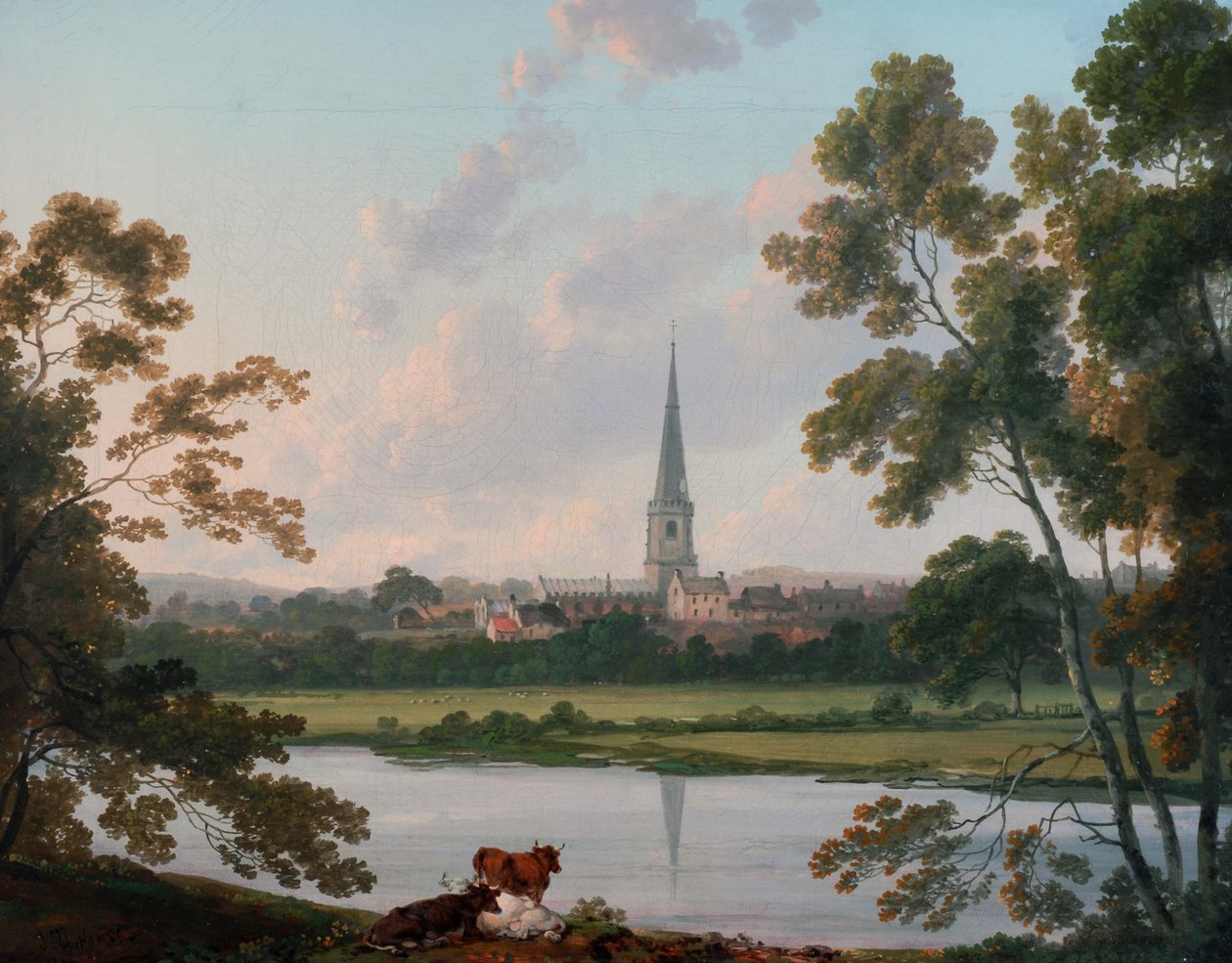 Ansicht von Masham und dem Fluss Ure bei Masham, 1816
