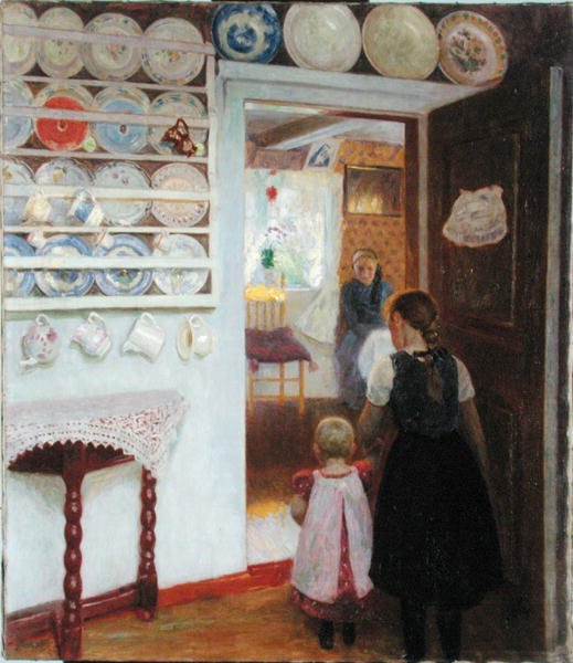 Innenansicht eines Fischerhauses in Finkenwerder von Julius August Friedrich Theodor von Ehren