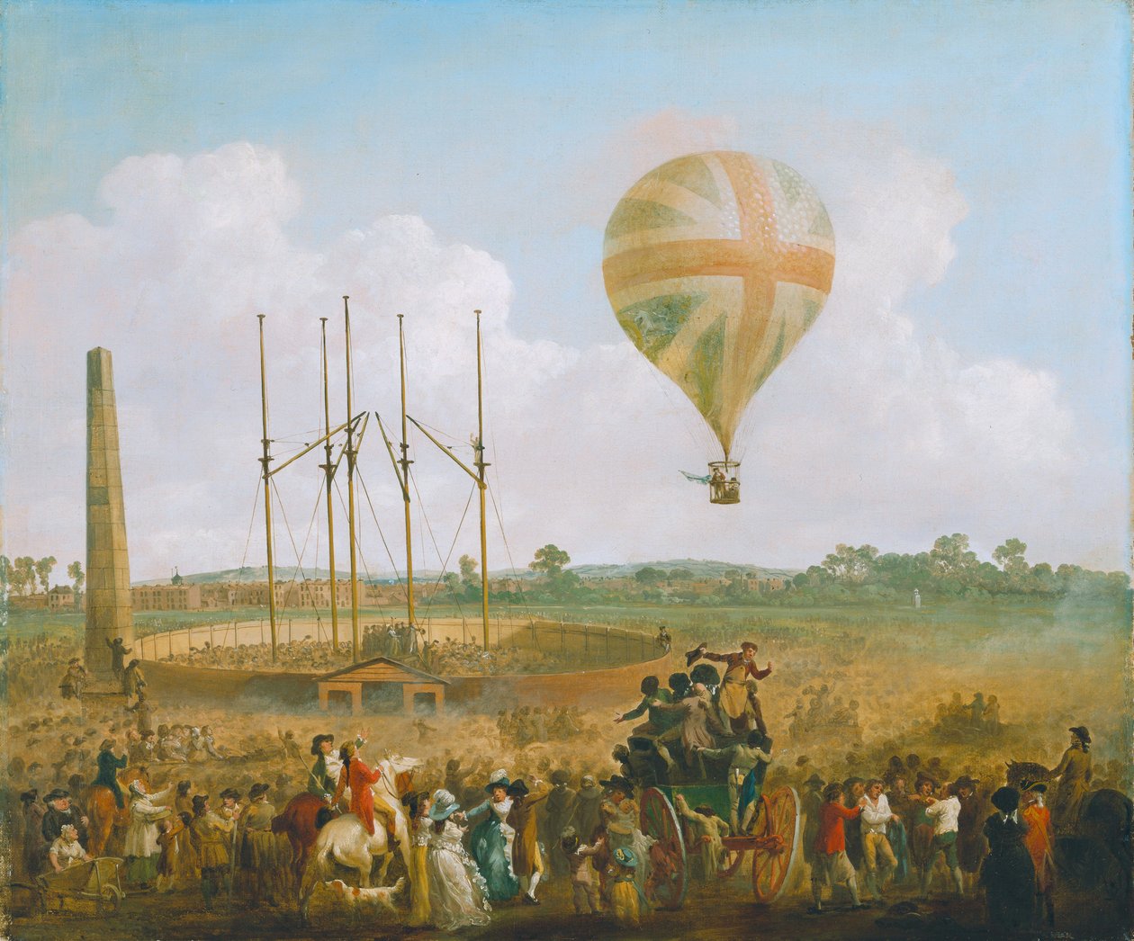 George Biggins Aufstieg im Lundardi-Ballon von Julius Caesar Ibbetson
