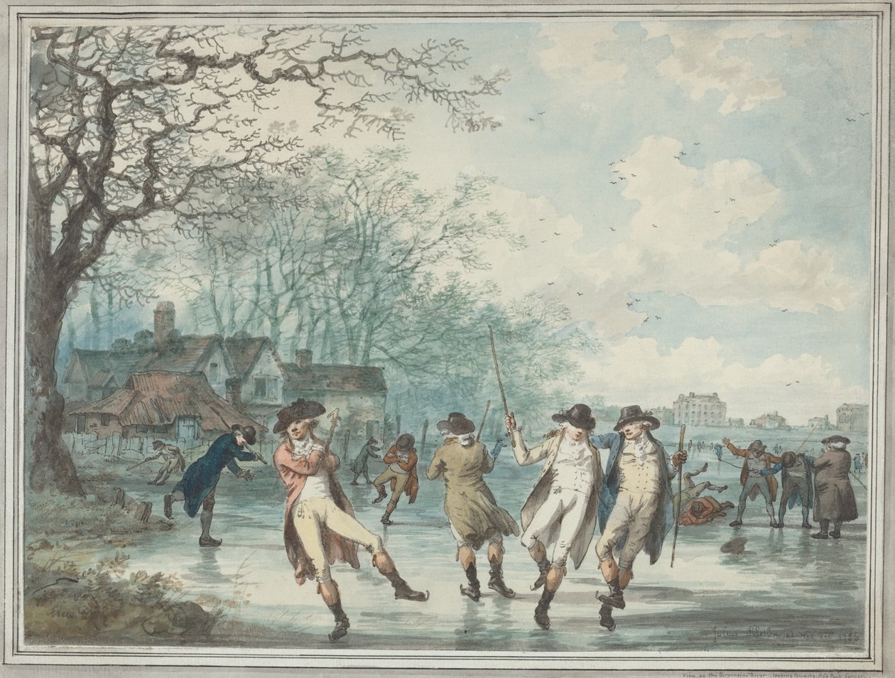 Schlittschuhläufer auf der Serpentine im Hyde Park von Julius Caesar Ibbetson