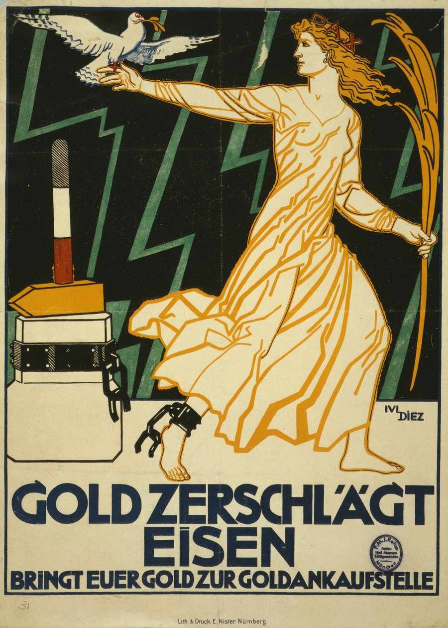 Gold zerschlägt Eisen. Bringt euer Gold zur Goldankaufstelle von Julius Diez