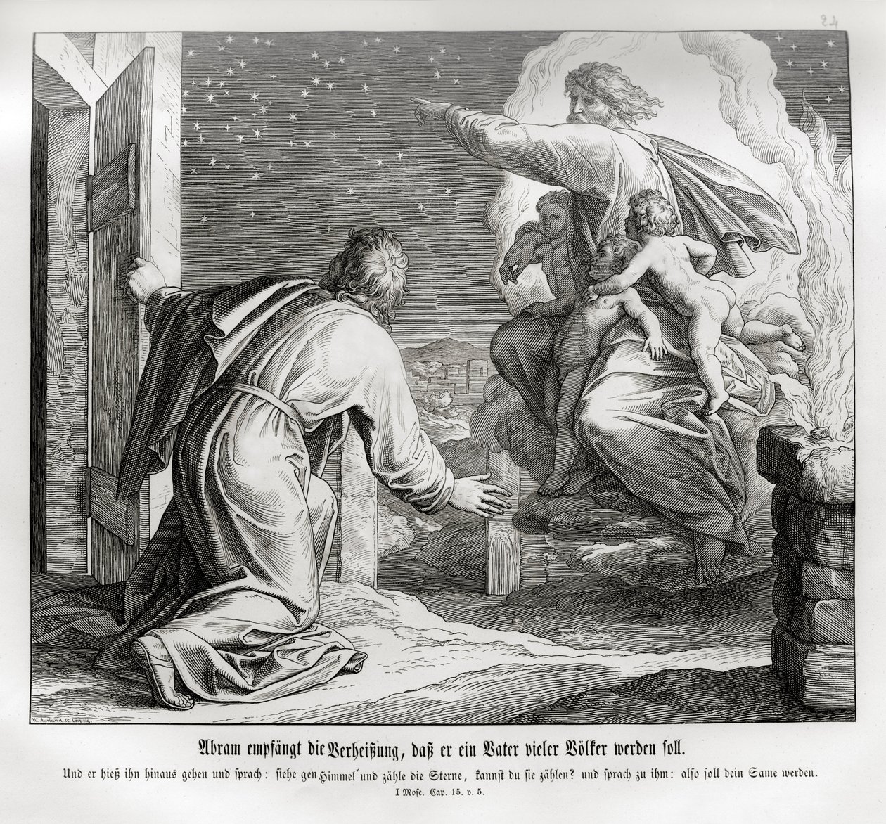 Abraham wird Vater vieler Völker, Genesis von Julius Schnorr von Carolsfeld
