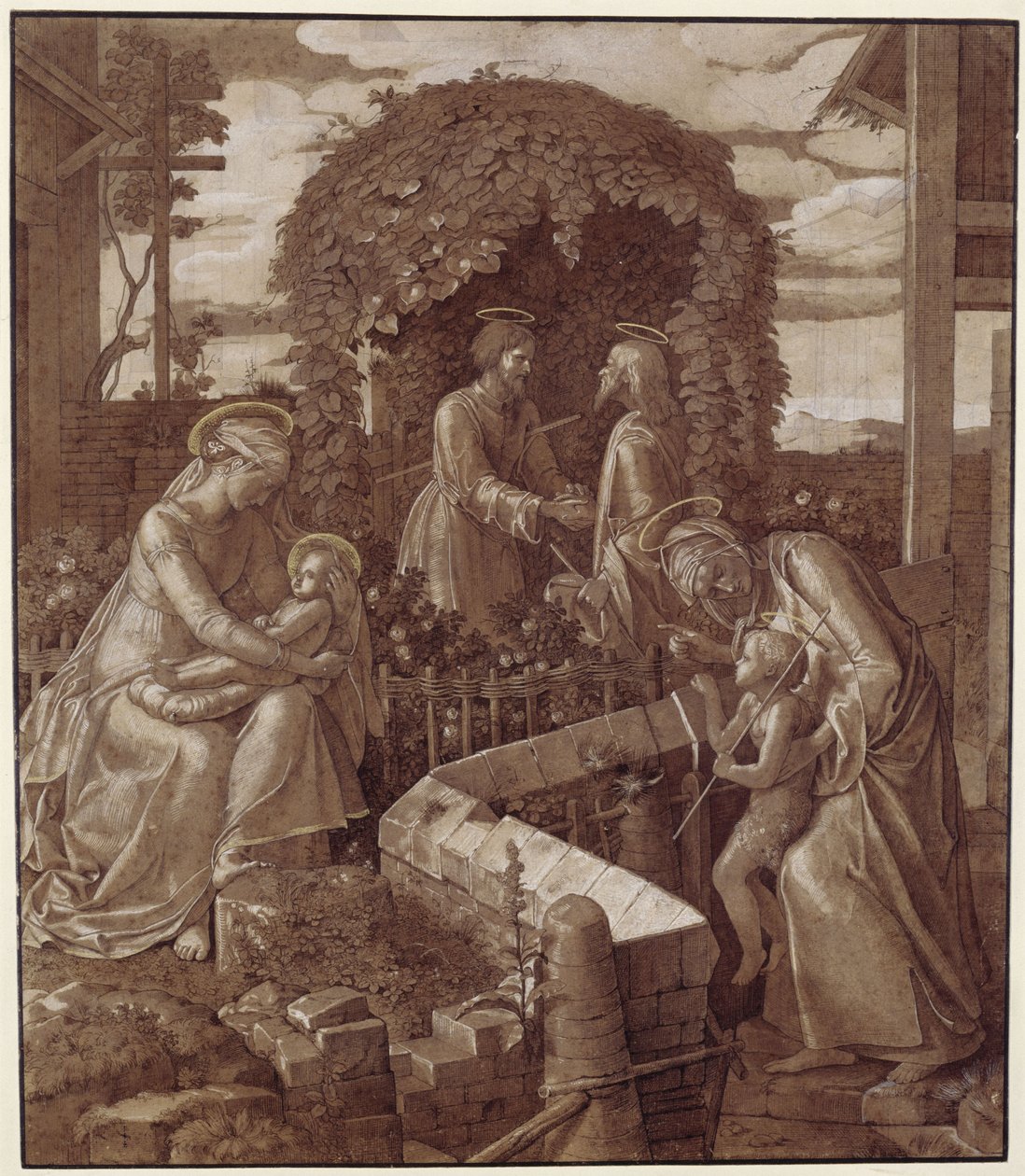 Besuch der Eltern des Johannes bei den Eltern Jesu von Julius Schnorr von Carolsfeld
