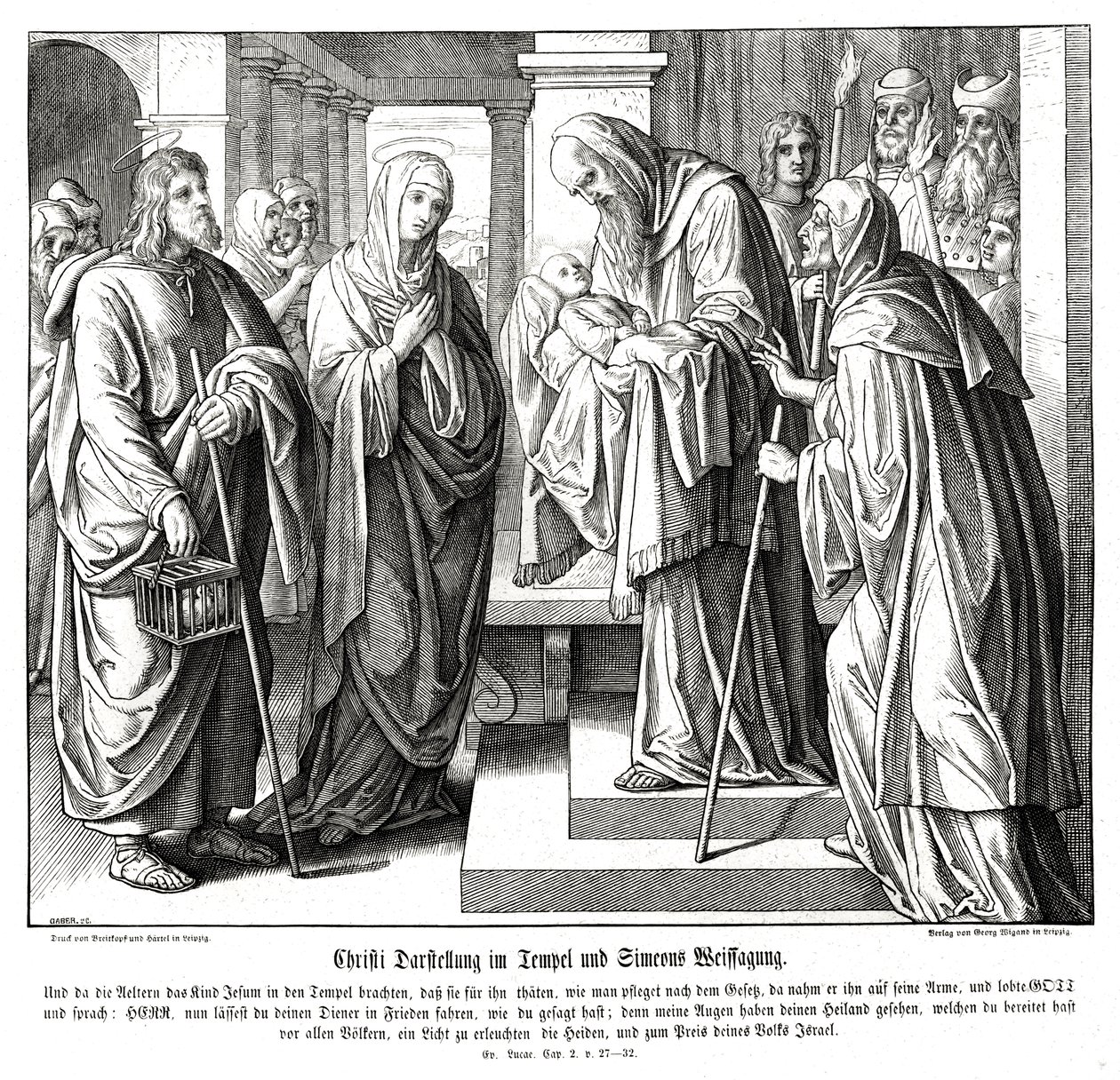 Christus wird im Tempel vorgestellt, Evangelium nach Lukas von Julius Schnorr von Carolsfeld