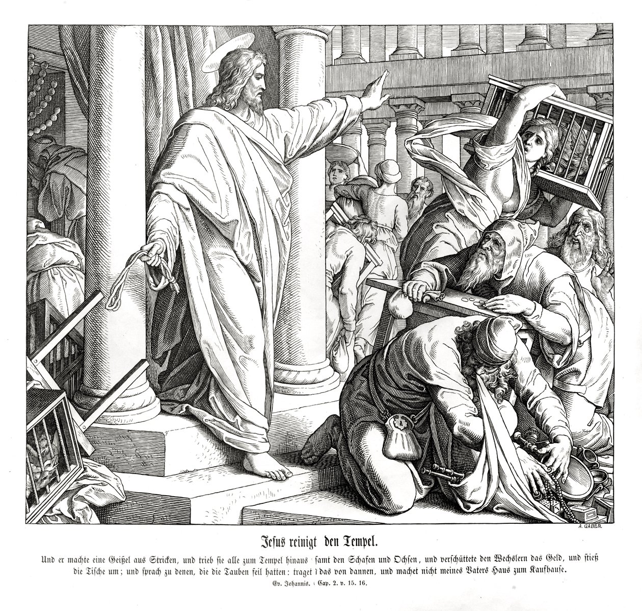 Reinigung des Tempels, Evangelium nach Johannes von Julius Schnorr von Carolsfeld