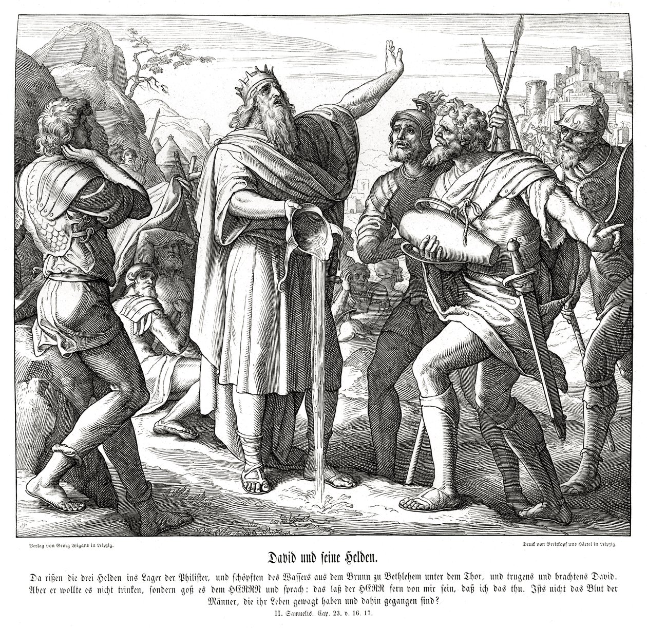 David und die drei mächtigen Männer von Julius Schnorr von Carolsfeld