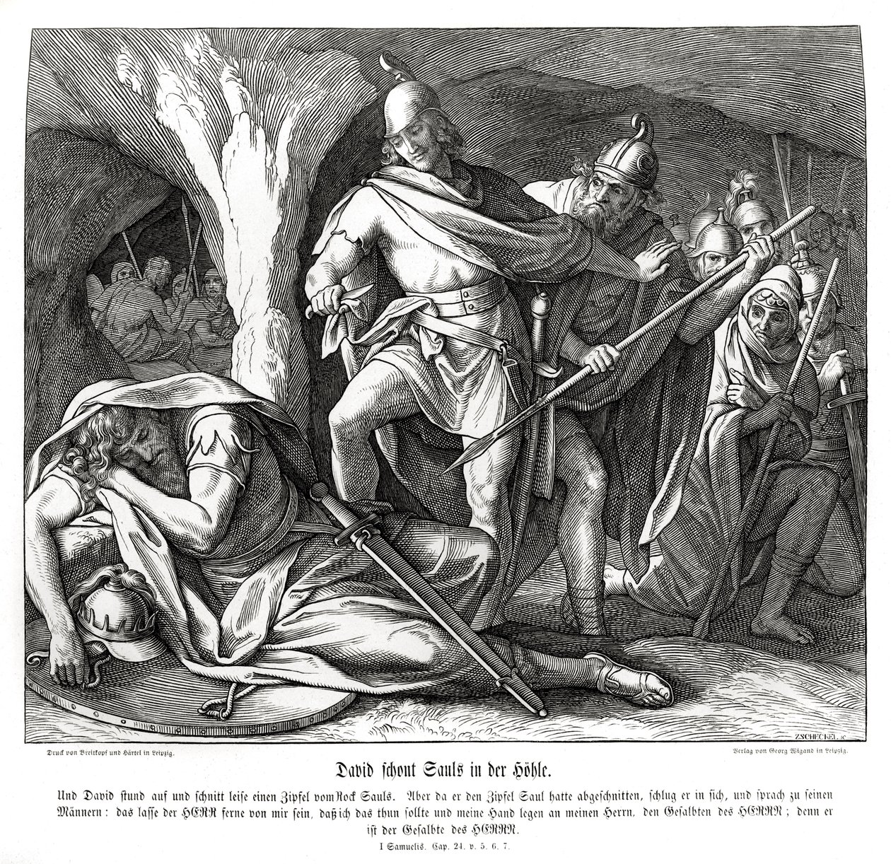 David verschont Sauls Leben von Julius Schnorr von Carolsfeld