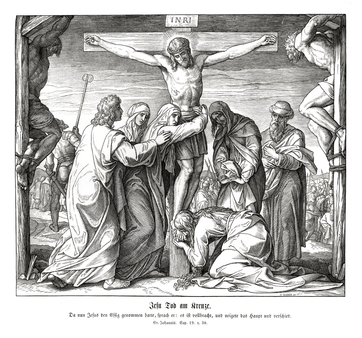 Tod Jesu am Kreuz, Evangelium nach Johannes von Julius Schnorr von Carolsfeld
