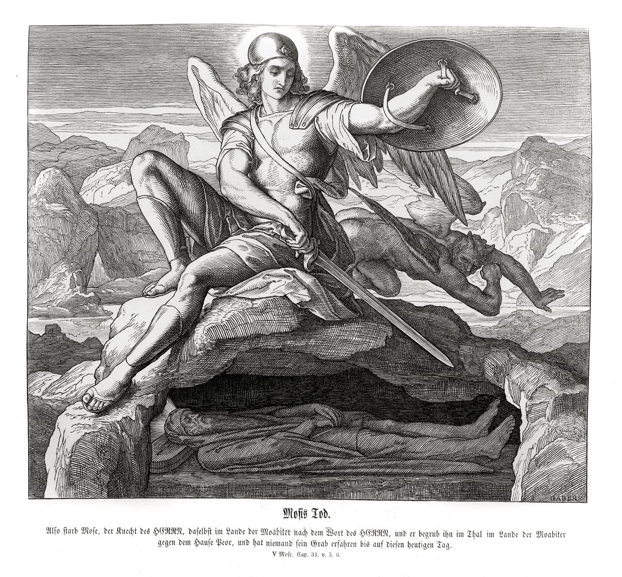 Tod des Mose, Deuteronomium von Julius Schnorr von Carolsfeld