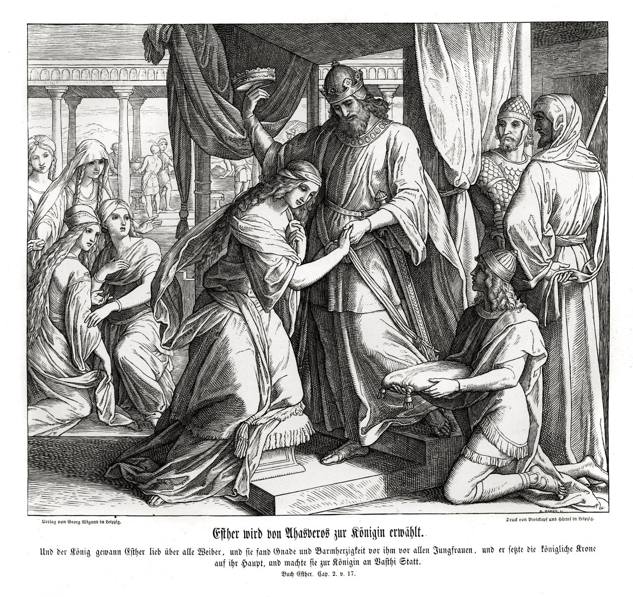 Esther wird Königin von Julius Schnorr von Carolsfeld