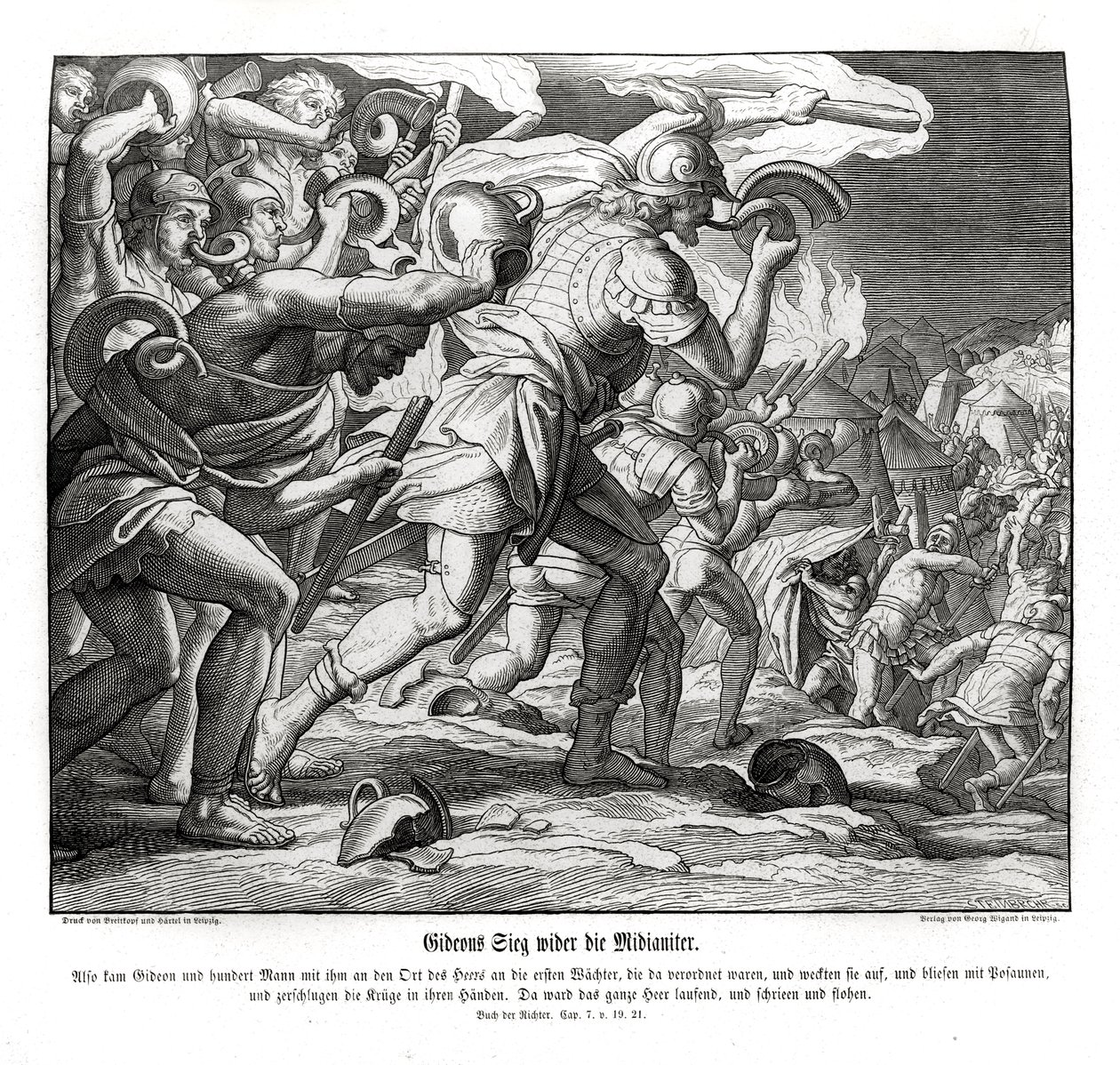 Gideons Sieg gegen die Midianiter, Richter von Julius Schnorr von Carolsfeld