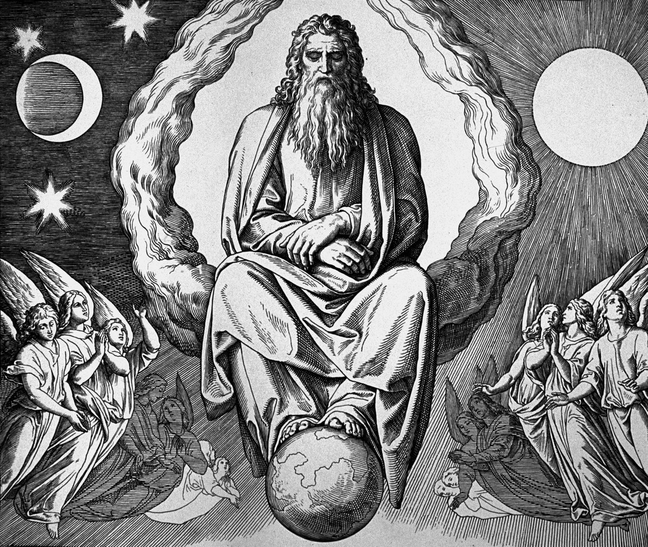 Gott ruht nach der Erschaffung der Welt von Julius Schnorr von Carolsfeld