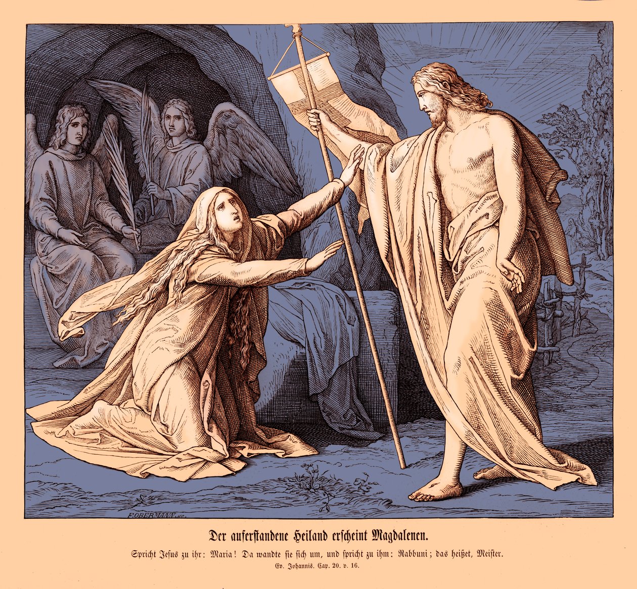 Jesus erscheint Maria Magdalena, Evangelium nach Johannes von Julius Schnorr von Carolsfeld