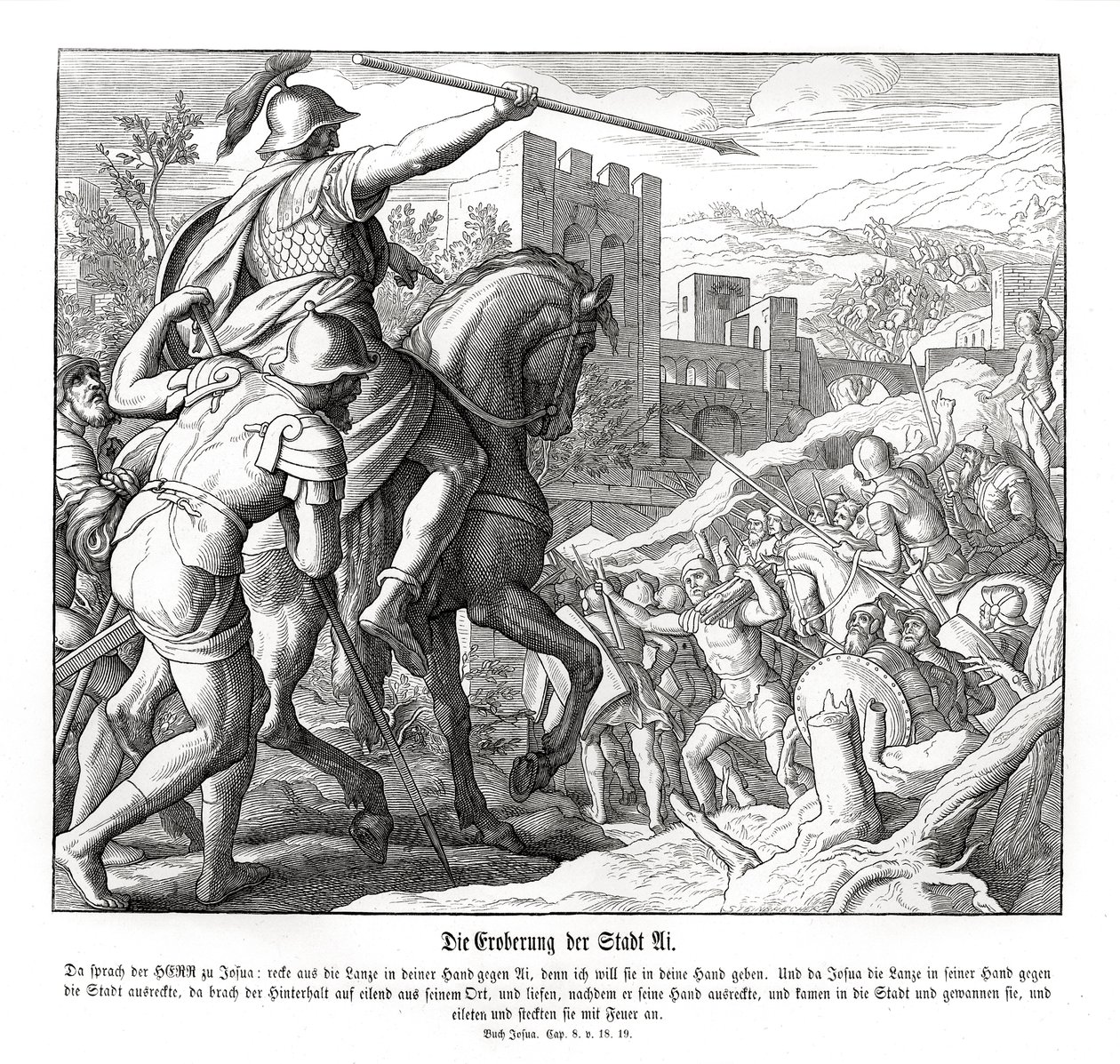 Josua erobert die Stadt Ai, Josua von Julius Schnorr von Carolsfeld