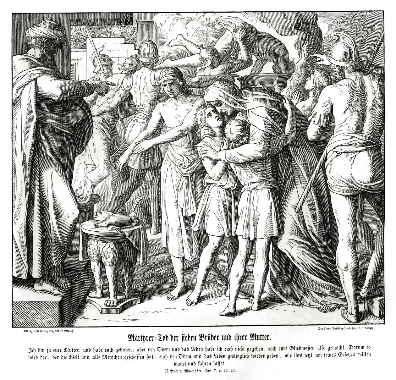 Märtyrertod der sieben Söhne, 2. Makkabäer von Julius Schnorr von Carolsfeld