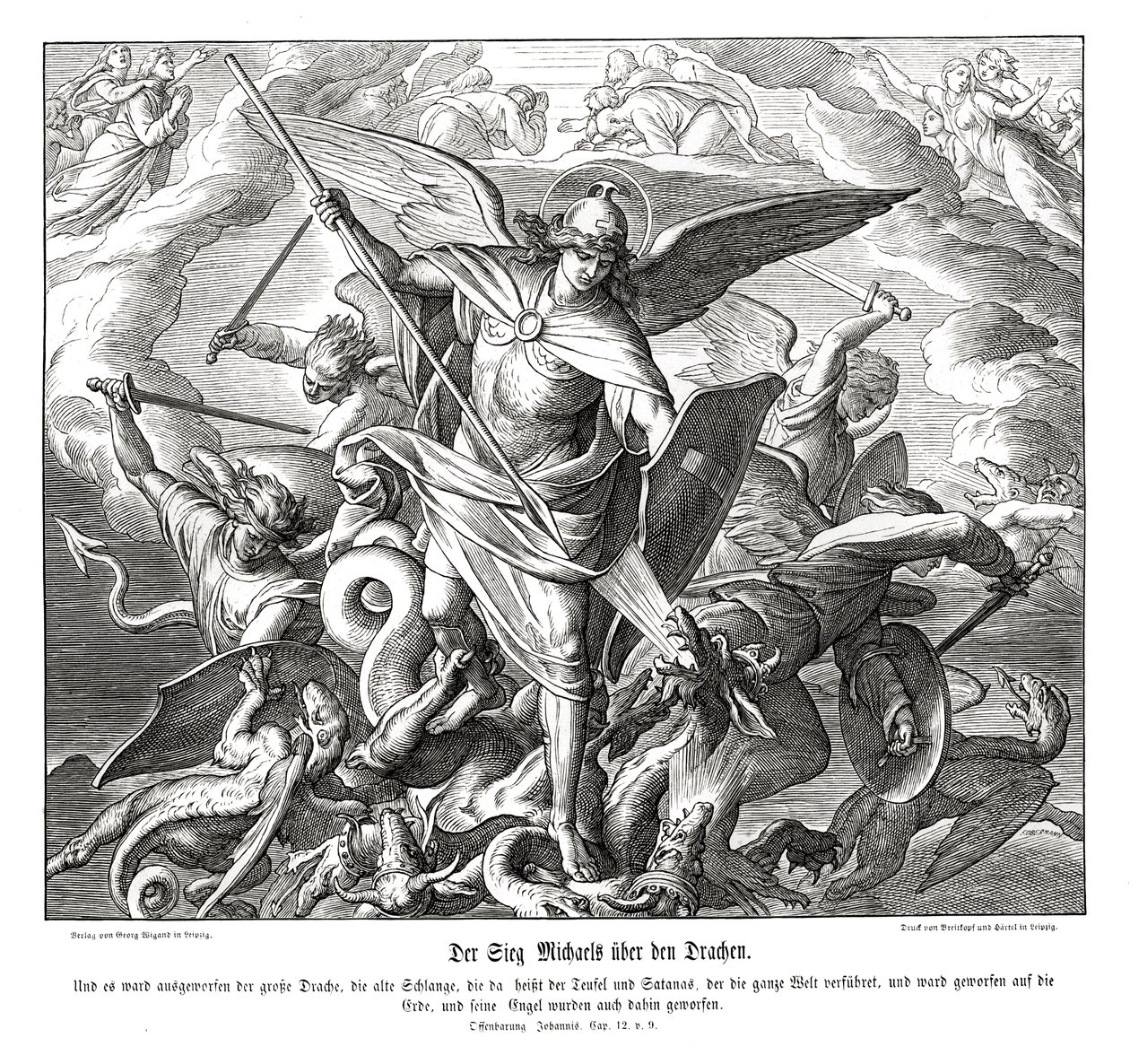 Michaels Sieg über den Drachen, Offenbarung von Julius Schnorr von Carolsfeld