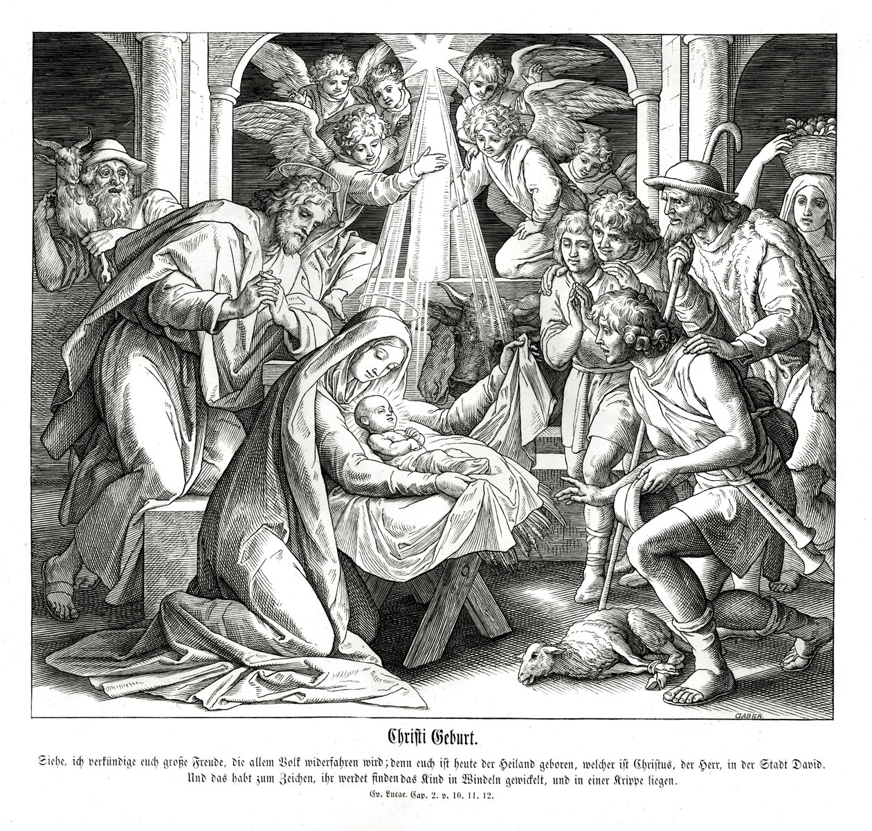 Geburt Christi, Evangelium nach Lukas von Julius Schnorr von Carolsfeld