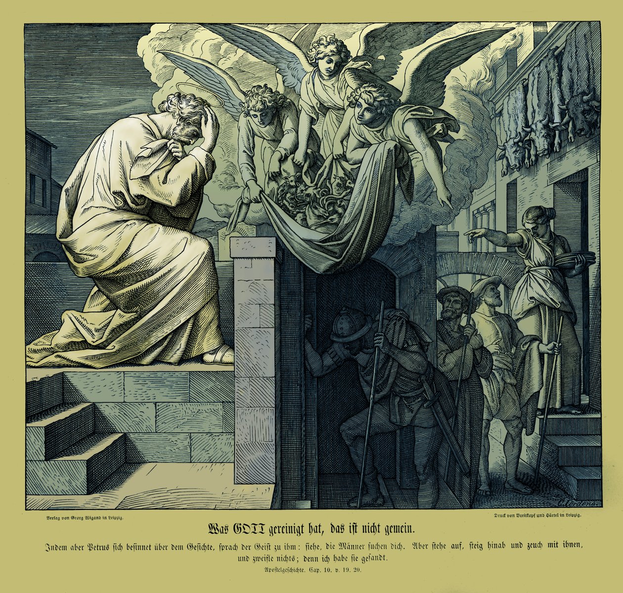Petrus und die Männer des Cornelius, Apostelgeschichte von Julius Schnorr von Carolsfeld