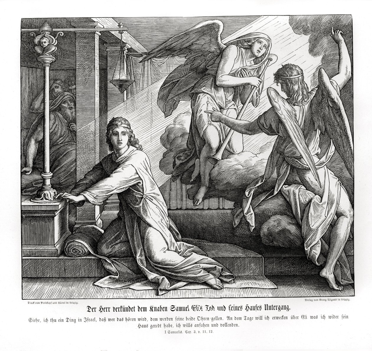 Samuel erhält die Prophezeiung vom Tod Elis von Julius Schnorr von Carolsfeld