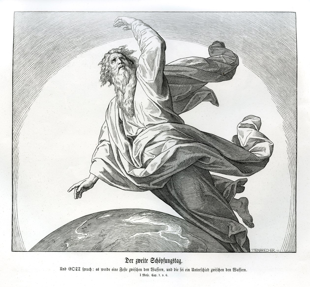 Zweiter Tag der Schöpfung, Genesis von Julius Schnorr von Carolsfeld