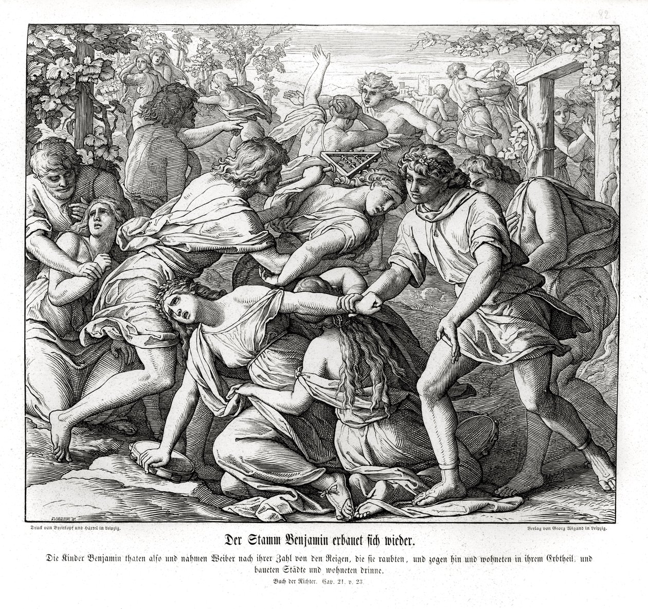 Söhne Benjamins und die Töchter von Shiloh, Richter von Julius Schnorr von Carolsfeld