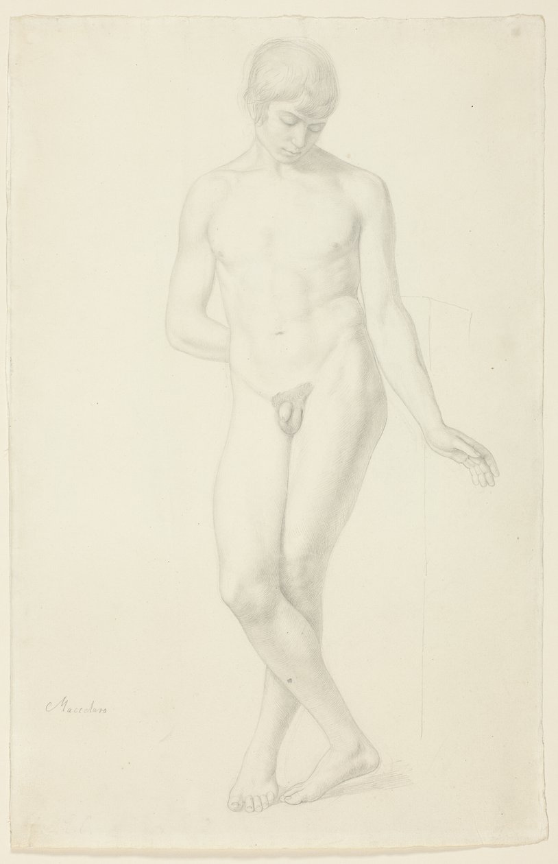 Studie eines stehenden nackten Jünglings von Julius Schnorr von Carolsfeld